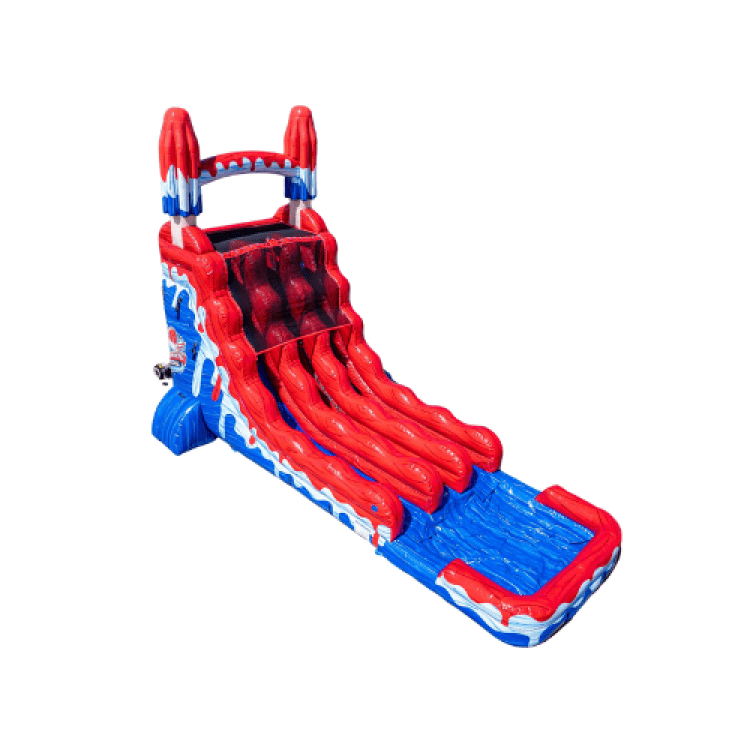 18ft red white and cool popsicle slide (double lane)