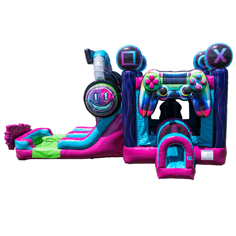 Glitch bounce house with slide